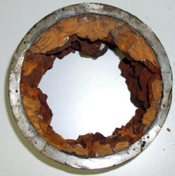 Scale buildup inside pipe cross-section